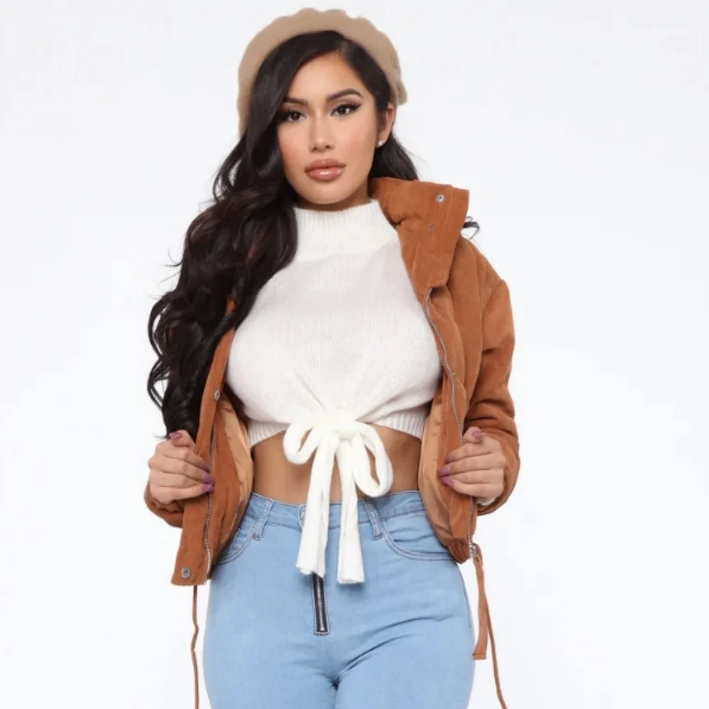 Fashion Nova Cover Your Tracks Puffer Women's Jacket Color Camel - Picture 2 of 9